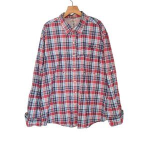 Izod Saltwater Shirt Fishing Button Down‎ Vented Roll Tab Sleeves Mens 2XL